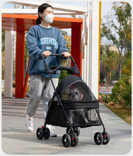 Spring Barniba Pet Cart Outdoor Puppy Cart Dog Walking Cart Small, Lightweight, Foldable Cat and Dog Special Small Puller Light Grey [Foldable] (Load capacity below 25 pounds)