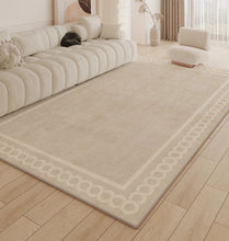 Warm colored cream style carpet, living room light luxury high-end coffee table carpet, household erasable, no wash French minimalist bedroom floor mat
