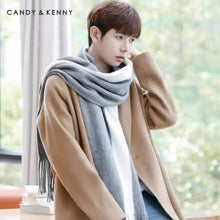 Candy&Kenny Fashion Versatile Color blocked Scarf 2024 Winter Unisex Simple Warm Scarf