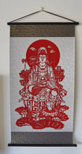 Intangible cultural heritage magnetic Paper Cuttings scroll, carrying, installing and replacing Paper Cuttings, convenient for original manual window decoration, Guanyin Maitreya Buddha