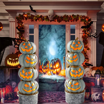 Pre-lit Halloween Jack-O-Lantern Pruning Garden
