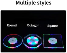 Customized Multi Color Round LED Cup Holder, Acrylic Crystal LED Cup Placemat, LED Bottle Coaster for Home Bar