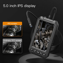 ANESOK 5003-B 1080P HD Handheld Borescope Camera 5.0'' Screen IP67 Industrial Endoscope Inspection Camera with Spring Joint