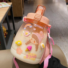 1200Ml Large Capacity Cute Bottle with Straw