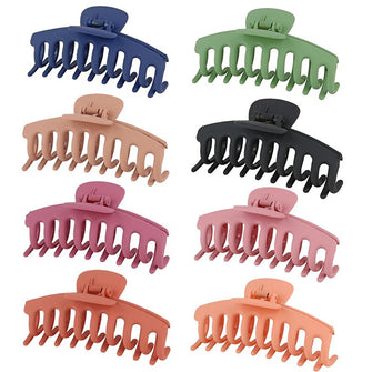 11CM Women Korean Solid Large Hair Claws Acrylic Frosted Grip Simple Keel Hairpins Barrette Crab For Girls Hair Accessories