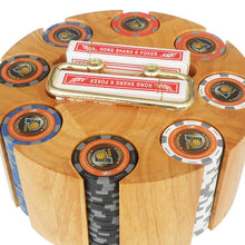 Wooden rotatable chip set poker chip turntable tray portable chip storage tray