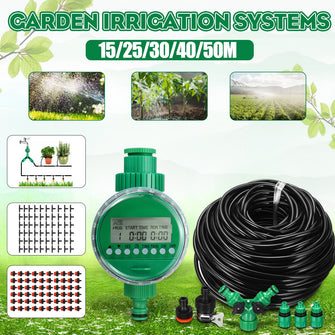 15/25/30/40/50m Automatic Watering Timer Irrigation System Greenhouse Plant Kit for Flowers Plants Bonsai Intelligent Care