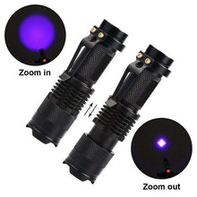 UV Light Mini Penlight LED Flashlight Torch Waterproof 3 Modes Zoomable Adjustable Focus Lantern Portable Bulbs