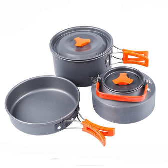 2-3 Person Outdoor Camping Portable Tableware Kettle