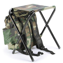 2 in 1 Outdoor Fishing Chair Foldable Camping Stool Portable Backpack Cooler Insulated Picnic Bag Hiking Seat Table Bear Bag