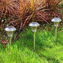 Solar Outdoor Stainless Steel Glass LED Plug Light