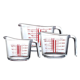 250ml 500ml 1000ml Tempered Transparent Glass Measuring Cup With Graduated Measuring Cup Graduated Cup Water cup Kitchen Baking