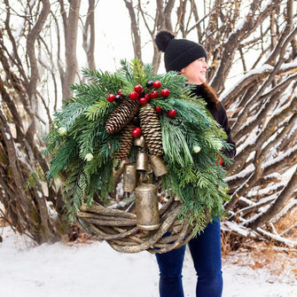 🎄|Farmhouse Christmas Wreath, Boho Wreath, Holiday Wreath