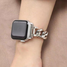 single line denim chain metal strap for apple watch band 45mm 41mm 44mm 40mm iwatch series 7/6/5/4/3/2/1 Replacement wristband