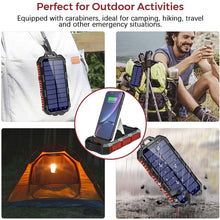 30000mAh Solar Power Bank with Camping Light Qi Wireless Charger For iPhone