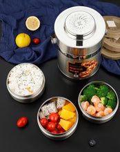 Gold key insulated lunch box barrel 304 stainless steel portable vacuum insulated barrel for office workers Multi-layer bento box