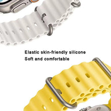 Factory Wholesale Silicone Smart Watch Band Soft Elastic Bracelet Trap Marine Wave Series Double Buckle Design for Digital Watch