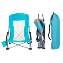 Custom Logo Lightweight Folding Camping Fishing Outdoor Aluminum Portable High Back Low Beach Chair