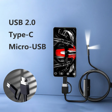 Android Phone Pad 8mm Industrial Endoscope 3 in 1 Usb/micro Usb/type C Endoscope Inspection Camera Used with Smart Phone