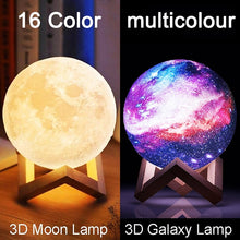 3D Galaxy Moon Lamp Night Light 16 Colors Lava Moonlight Ball