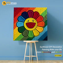 Smile sunflower DIY plush painting——Type K