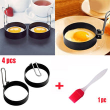 4 Pcs Nonstick Stainless Steel Fried Egg Mold With Handle Round Pancake Molds Eggs Frying Mould Egg Mold Cooking Cookware Parts