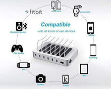 Hercules Tuff Charging Station Organizer for Multiple Devices - 6 Short Mixed Cables Included for Cell Phones, Smart Phones, Tablets, and Other Electronics
