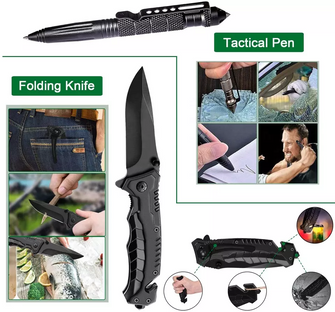 14 in 1 outdoor edc amazon fba survival kit set camping travel multi function tactical defense equipment birthday gift survival