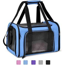 Portable rpet breathable large capacity cat dog food carrier pet travel duffel bag with mesh