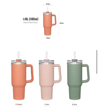 40oz Thermos mug with handle Tumbler Travel Mug with handle powder coated stainless steel with straw MOQ 56pcs