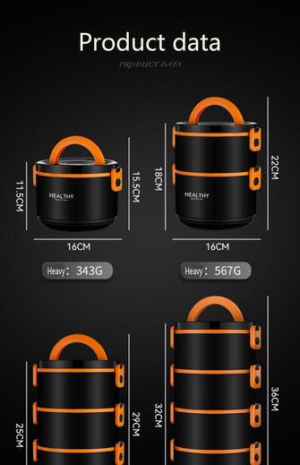Large Capacity Lunch Box For Men Office Portable Thermal Bento Box Sealed Leak-proof Food Storage Container Picnic Dinnerware