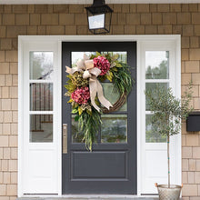 🎄Farmhouse pink hydrangea wreath - Rustic home decor