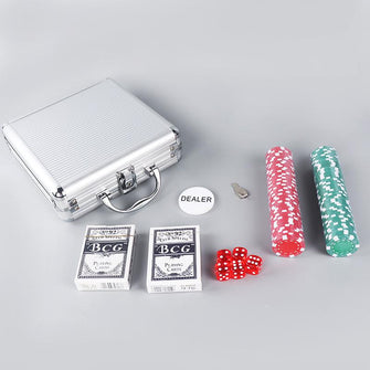 100 chips Poker chips 2 Playing cards Bargaining Poker chips set with aluminium Case