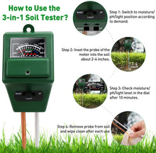 3 in 1 Soil Tester Soil Moisture/Light/pH Meter Gardening Farm Lawn Test Kit Tool