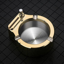 Lovisle Tech Retro Metal Ashtray Ten Thousand Match Lighter indoor Smokeless Storage Holder Cigarettes Lighter Ashtray