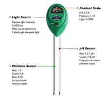 3 in 1soil moisture sensors Tester Light Meter Plant Tester for Garden