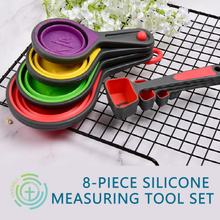 8-Piece Silicone Measuring Tool Set, 4-Piece Spoon + 4-Piece Cup