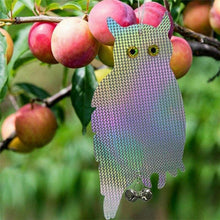 Home Garden Owl Bird Scarer Repeller Double Sided Laser Reflective Owl Wind Spinner Chimes Outdoor Hanging Bird Scarer Repeller