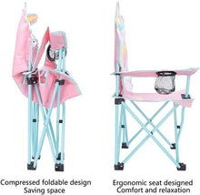 YG-K001 Outdoor Cartoon Animals Folding Kids Camping Chair With Cup Holder And Carry Bag unicorn