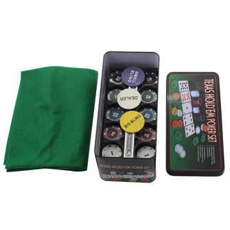 Dezhou Poker Blackjack Iron Box Chip Set Plum Blossom Poker Chip Mahjong Tile pvc Chip Casino Chip