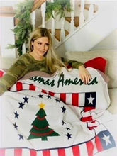 American Christmas Blankets - Approx. 5ft x 5ft - American Christmas Flag