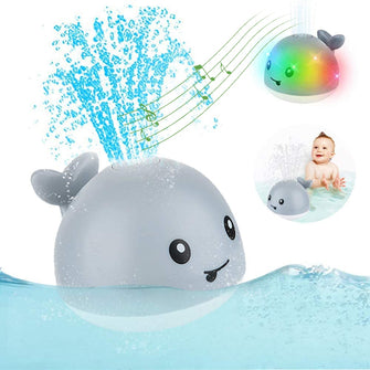 Baby Bath Toys Spray Water Shower Swim Pool Bathing Toys for Kids Electric Whale Bath Ball with Light Music LED Light Baby Toys