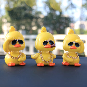 Car Moving Head Decoration Cute Little Yellow Duck Moving Head Doll Decoration Car Goods Car Interior Accessories