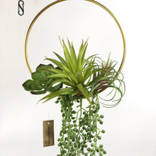 Cilected Artificial Plant Succulents Green Garland Wall Hanging For Wedding Door Wall Decor Round Metal Hoop Wreath Decoration