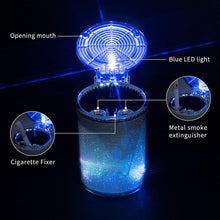 Portable smoke cup holder household ash tray with color LED light, perfect for truck office car