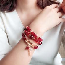 Explosion Style Fashion Color Bohemian Ethnic Style Bracelet Ladies Multi-layer Elastic Rice Bead Bracelet Jewelry
