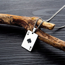 Fashion Titanium Steel Necklace Creative Playing Card Heart Spade A Heart Pendant Fashion Men and Women Jewelry