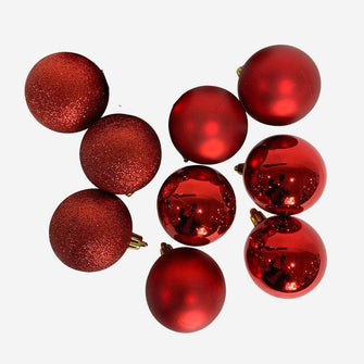 Red Baubles (8cm) 9pcs
