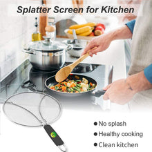 Grease Splatter Guard Splatter Screen for Frying Pan Stainless Steel Mesh Kitchen Hot Oil Splash Protect Cover Iron Skillet Lid