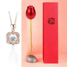 Fashion Rose Flower Jewelry Box Packaging Cubic Zirconia Necklace Gift Valentine Lover Partner Girlfriend - TrendyCustom.com